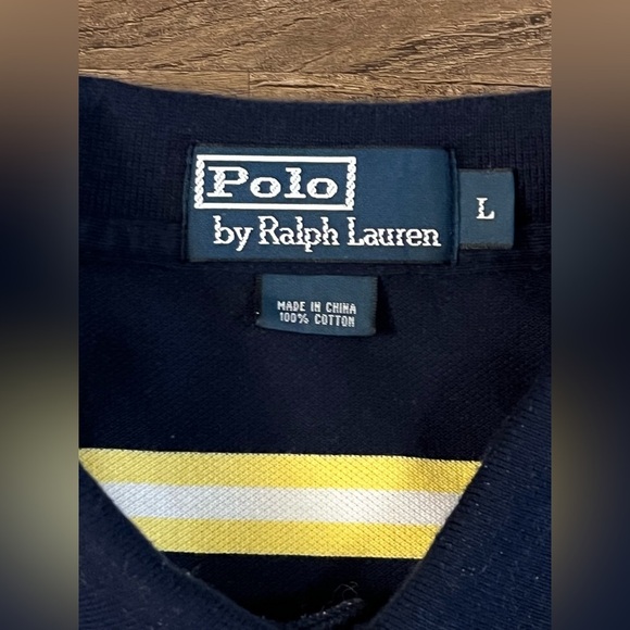 VTG Polo Ralph Lauren Shirt Mens L Pony Logo High Low Hem Preppy Y2K 2000s C25 - Picture 4 of 6